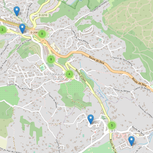 Carte des parkings à Châteauneuf-Grasse Thumbnail