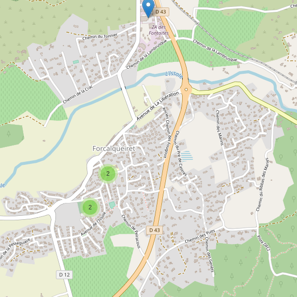 Carte des parkings à Forcalqueiret Thumbnail