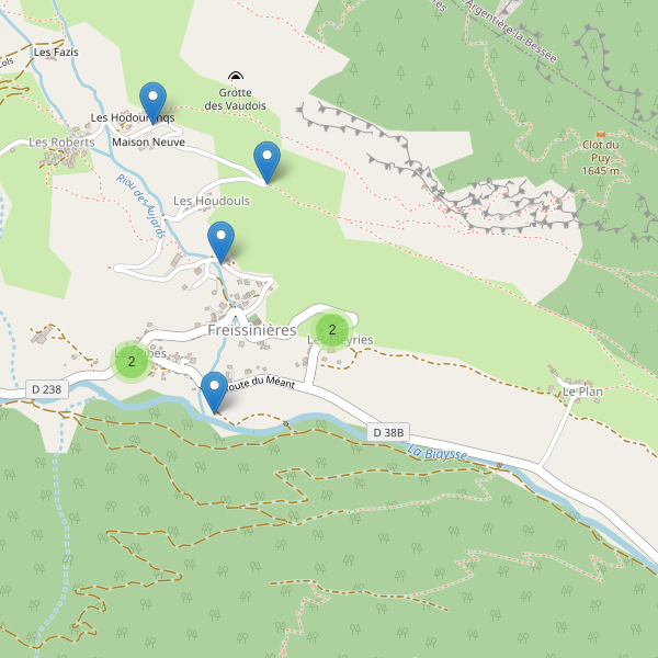 Carte des parkings à Freissinières Thumbnail