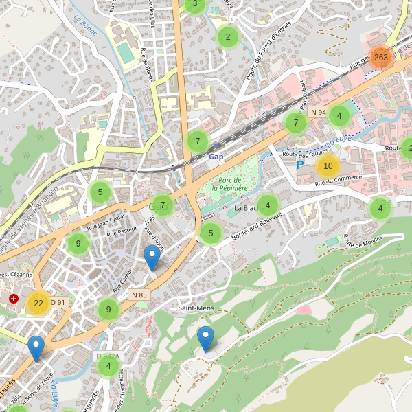 Thumbnail Carte des parkings à Gap