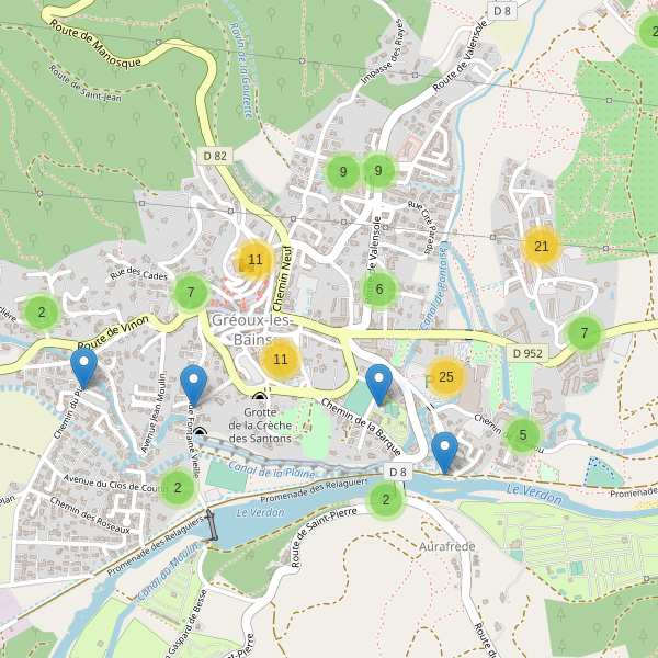 Carte des parkings à Gréoux-les-Bains Thumbnail