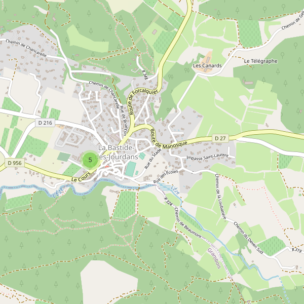 Carte des parkings à La Bastide-des-Jourdans Thumbnail