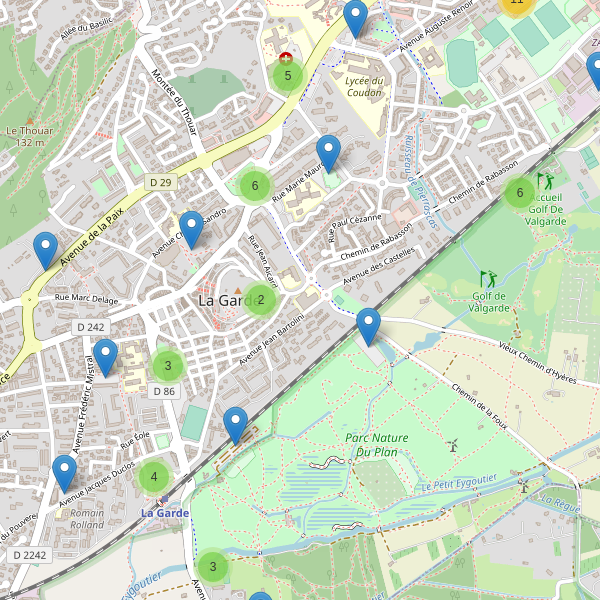 Carte des parkings à La Garde (Var) Thumbnail