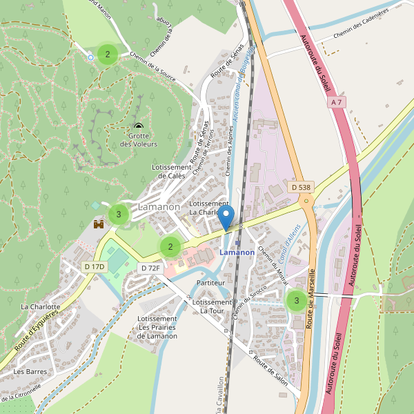 Carte des parkings à Lamanon Thumbnail