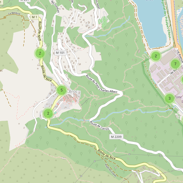 Carte des parkings à Le Broc (Alpes-Maritimes) Thumbnail