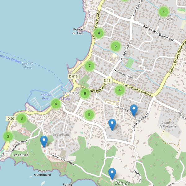 Carte des parkings à Le Brusc Thumbnail