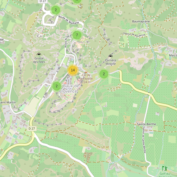 Carte des parkings à Les Baux-de-Provence Thumbnail