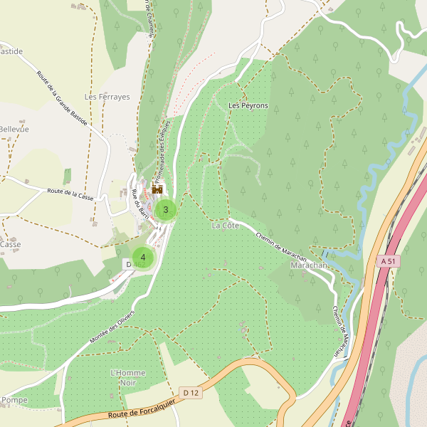 Carte des parkings à Lurs Thumbnail