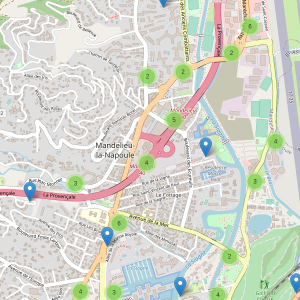 Carte des parkings à Mandelieu-la-Napoule Thumbnail