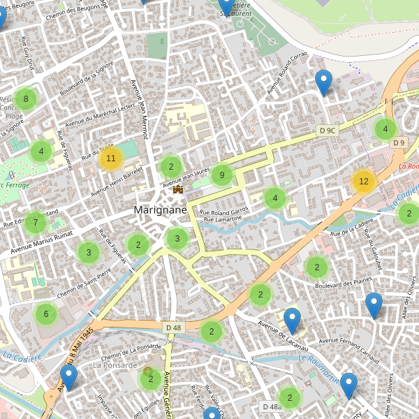 Carte des parkings à Marignane Thumbnail