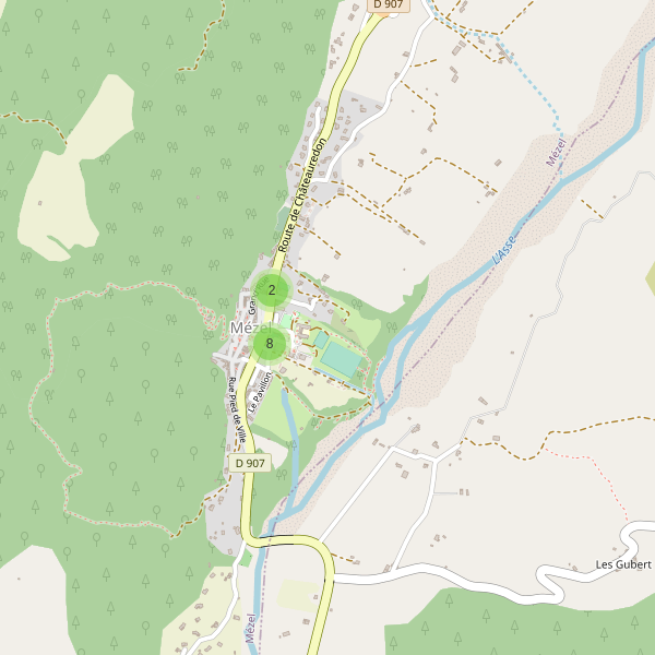 Carte des parkings à Mézel Thumbnail
