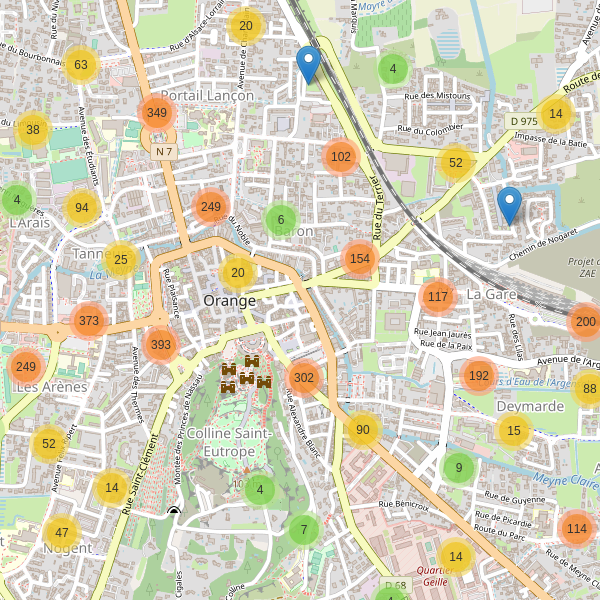 Thumbnail Carte des parkings à Orange