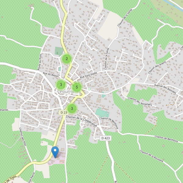 Carte des parkings à Pourrières Thumbnail