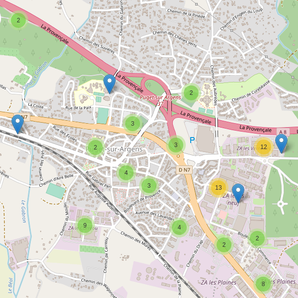 Carte des parkings à Puget-sur-Argens Thumbnail