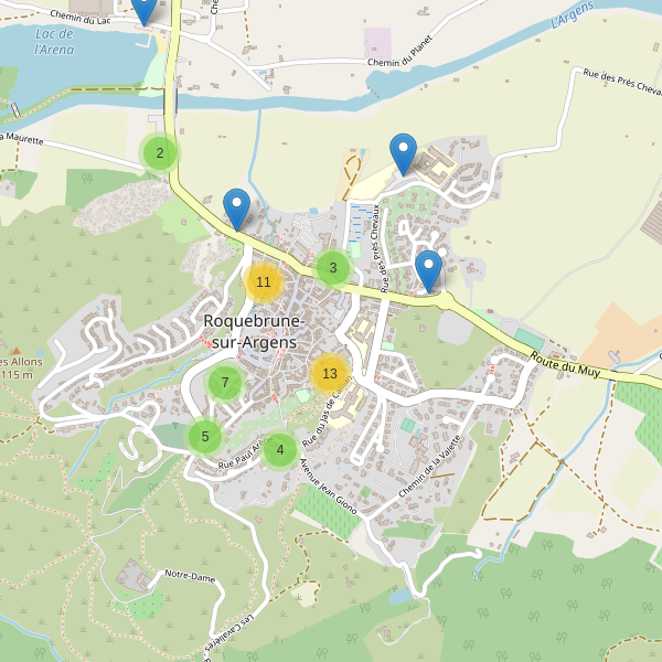 Carte des parkings à Roquebrune-sur-Argens Thumbnail
