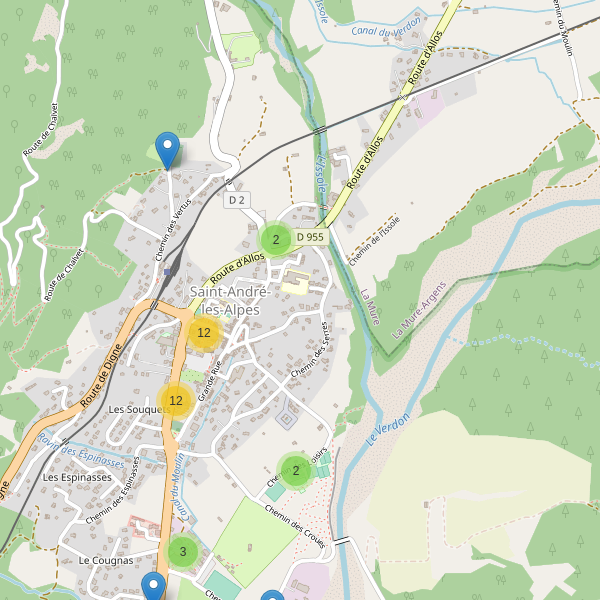 Carte des parkings à Saint-André-les-Alpes Thumbnail