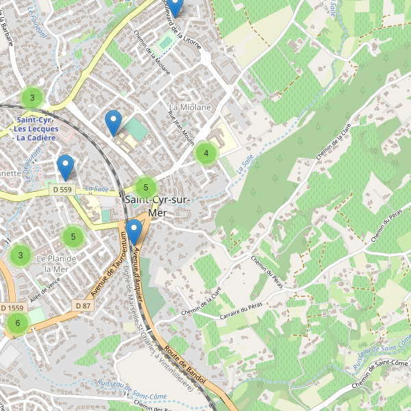 Carte des parkings à Saint-Cyr-sur-Mer Thumbnail