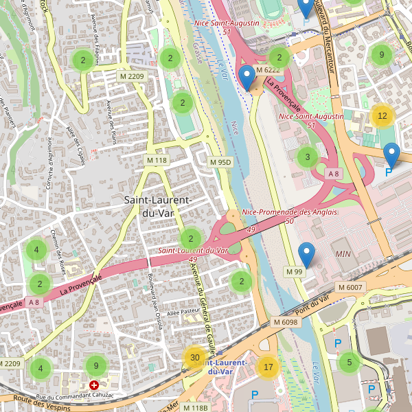 Thumbnail Carte des parkings à Saint-Laurent-du-Var