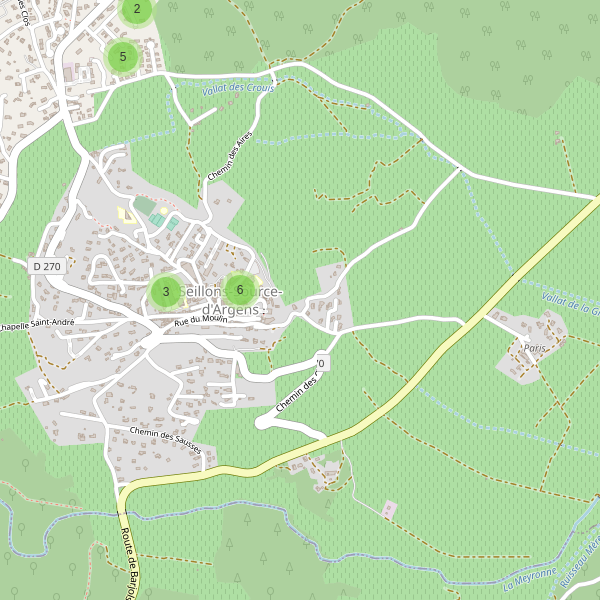 Carte des parkings à Seillons-Source-d'Argens Thumbnail