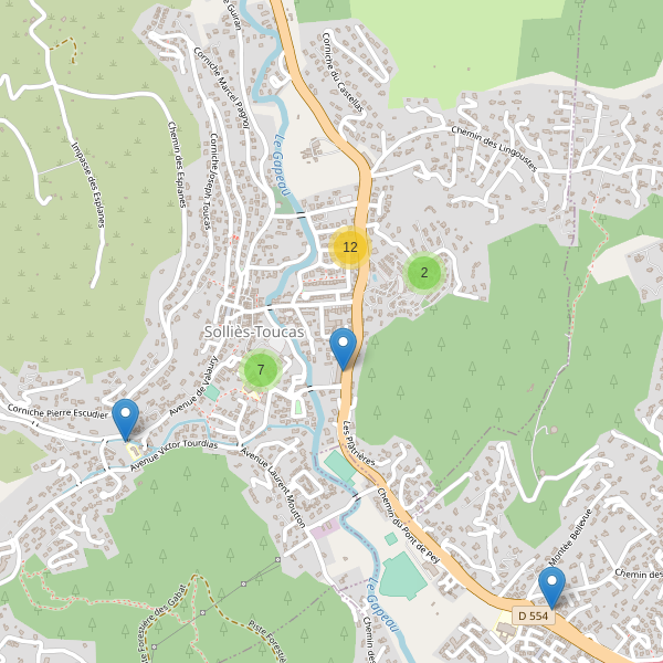Carte des parkings à Solliès-Toucas Thumbnail