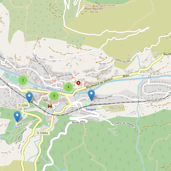 Carte des parkings à Sospel Thumbnail