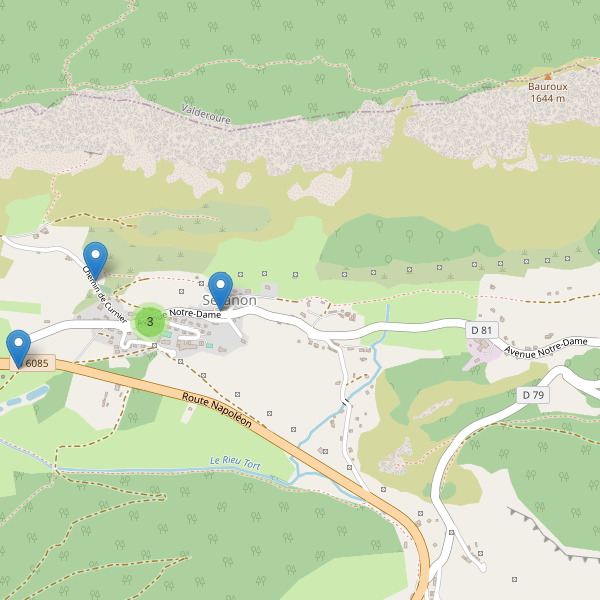 Carte des parkings à Séranon Thumbnail