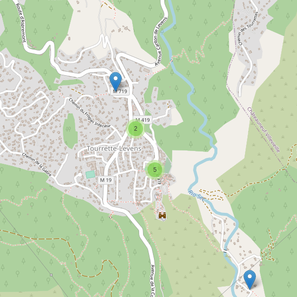 Carte des parkings à Tourrette-Levens Thumbnail