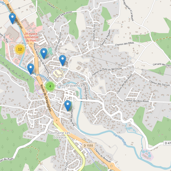 Carte des parkings à Trans-en-Provence Thumbnail