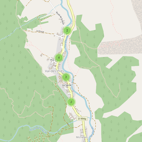 Carte des parkings à Val-des-Prés Thumbnail