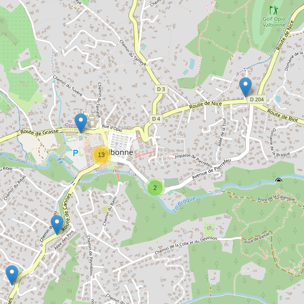 Carte des parkings à Valbonne Thumbnail