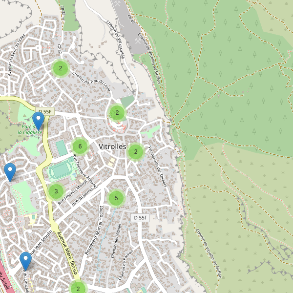 Carte des parkings à Vitrolles (Bouches-du-Rhône) Thumbnail