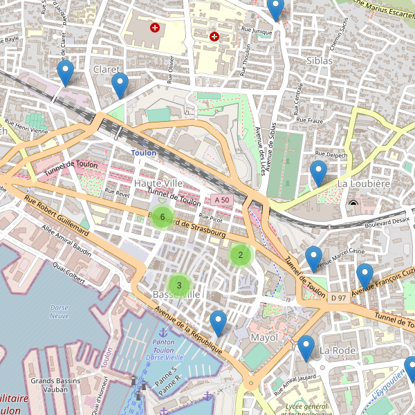 Carte des pharmacies à Toulon Thumbnail