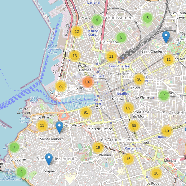 Thumbnail Carte des restaurants à Marseille