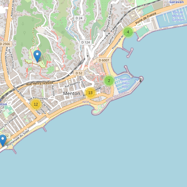 Carte des restaurants à Menton Thumbnail