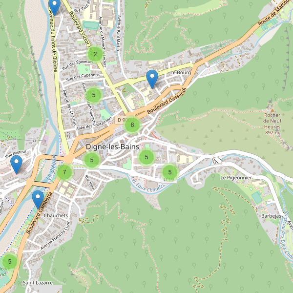 Carte des stationnement-velos à Digne-les-Bains Thumbnail