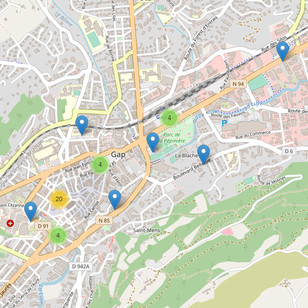 Carte des stationnement-velos à Gap Thumbnail