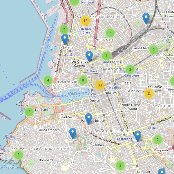 Carte des stationnement-velos à Marseille Thumbnail