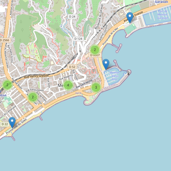 Carte des stationnement-velos à Menton Thumbnail