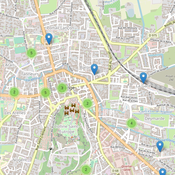 Carte des stationnement-velos à Orange Thumbnail