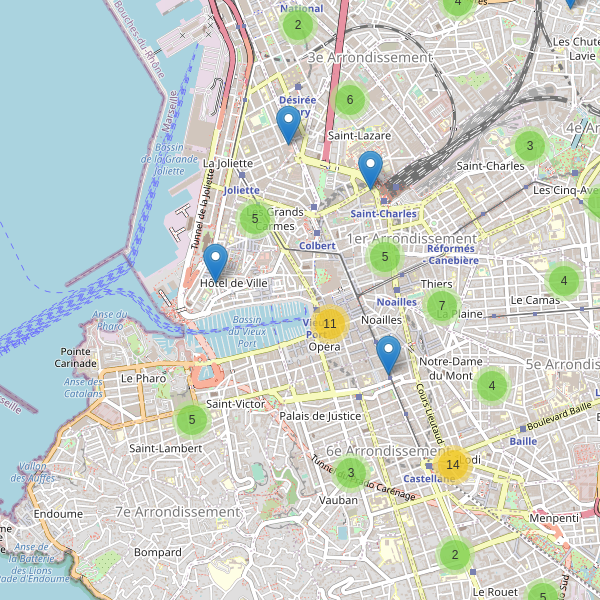 Carte des supermarches à Marseille Thumbnail