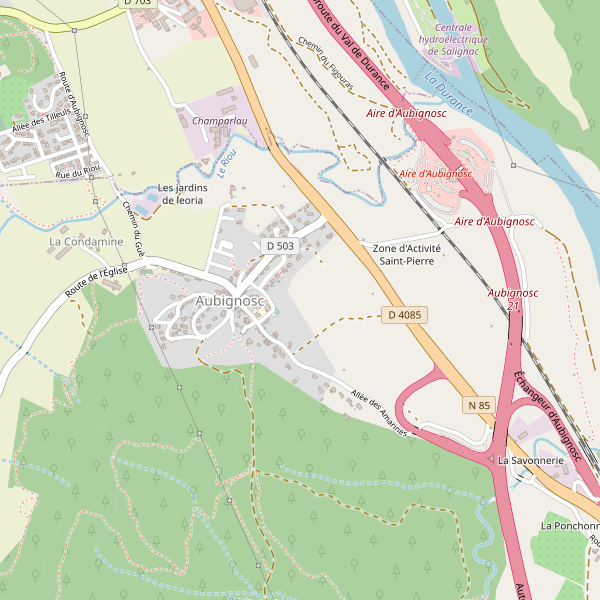 Carte des hotels à Aubignosc Thumbnail