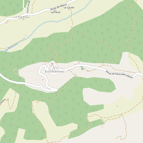 Carte des hotels à Entrevennes Thumbnail