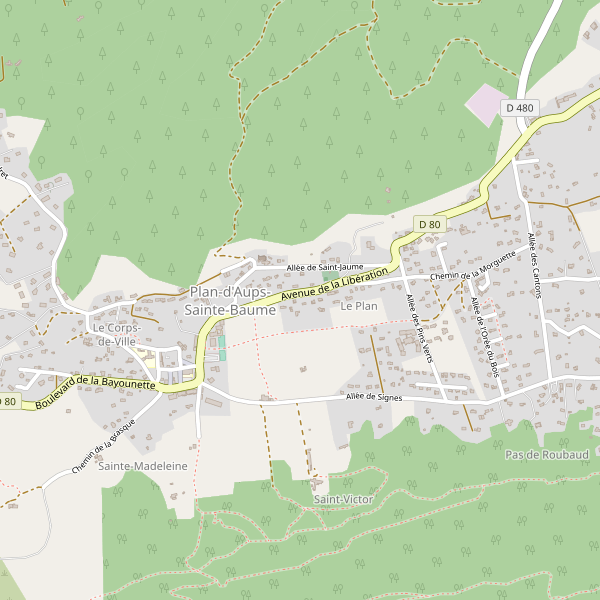 Carte des hotels à Plan-d'Aups-Sainte-Baume Thumbnail