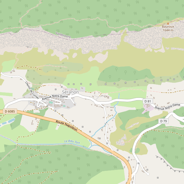 Carte des hotels à Séranon Thumbnail