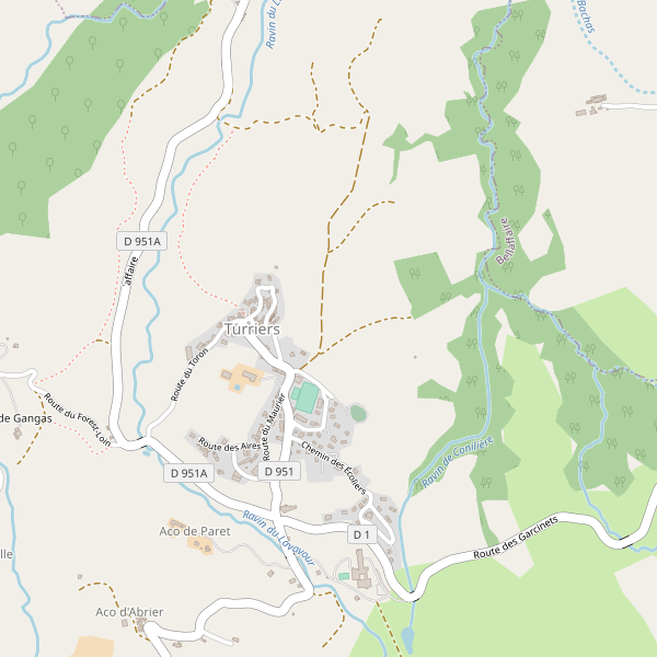 Carte des hotels à Turriers Thumbnail