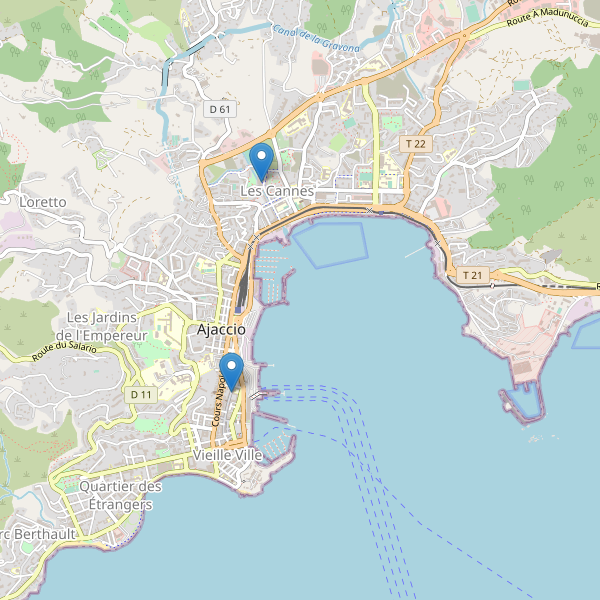 Carte des bibliotheques à Ajaccio Thumbnail