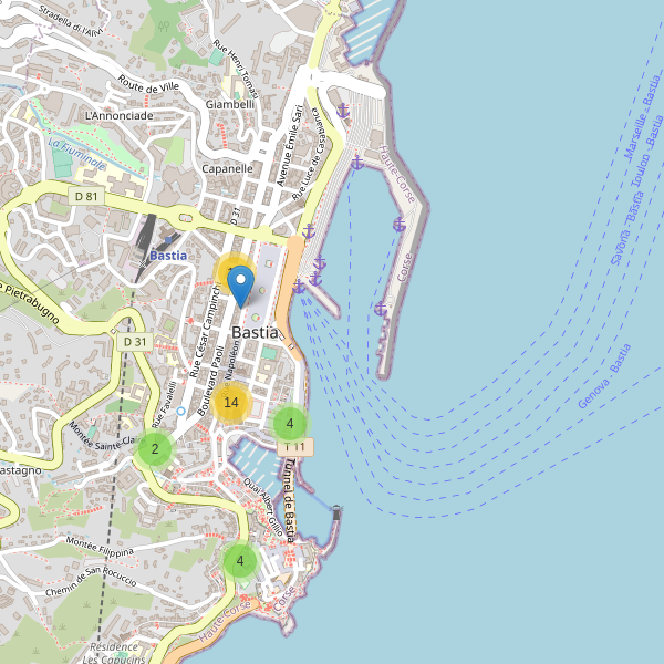 Carte des cafe à Bastia Thumbnail