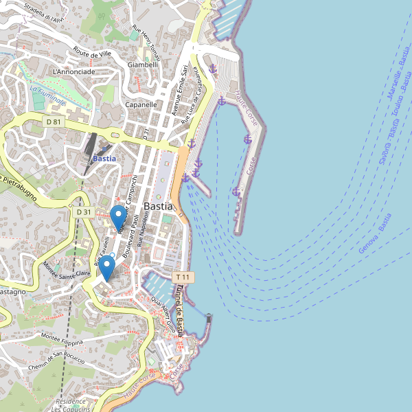 Carte des cinemas à Bastia Thumbnail