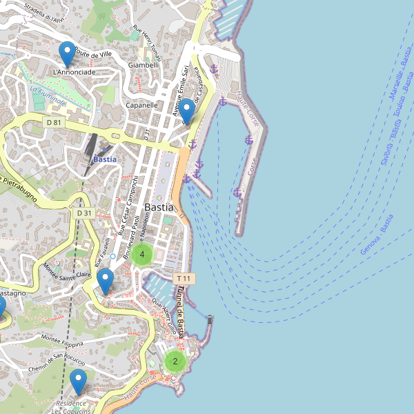 Carte des eglises à Bastia Thumbnail