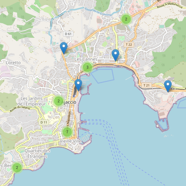 Carte des guichets-automatiques à Ajaccio Thumbnail